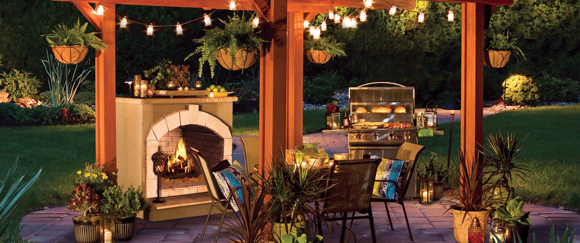Pergola over an outdoor kitchen